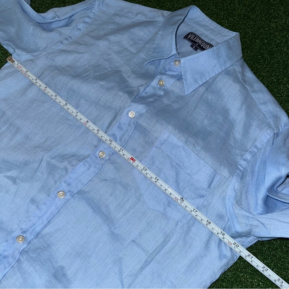 VILEBREQUIN Linen Long Sleeve Shirt In Blue Men’s Large - Picture 6 of 7